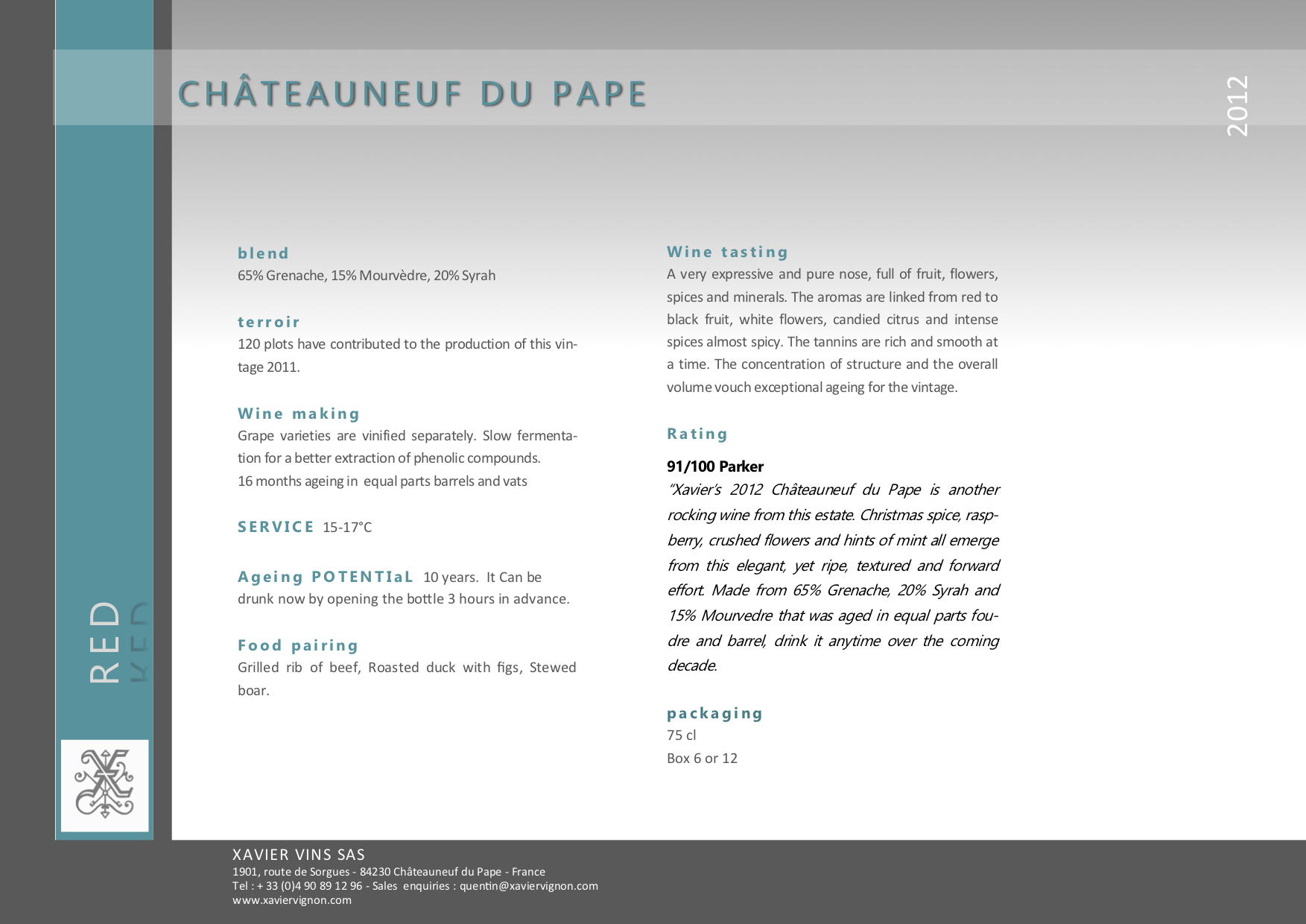 Chateauneuf du Pape 2012