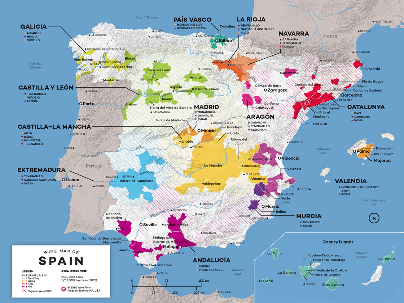 vinařské regiony Španělska